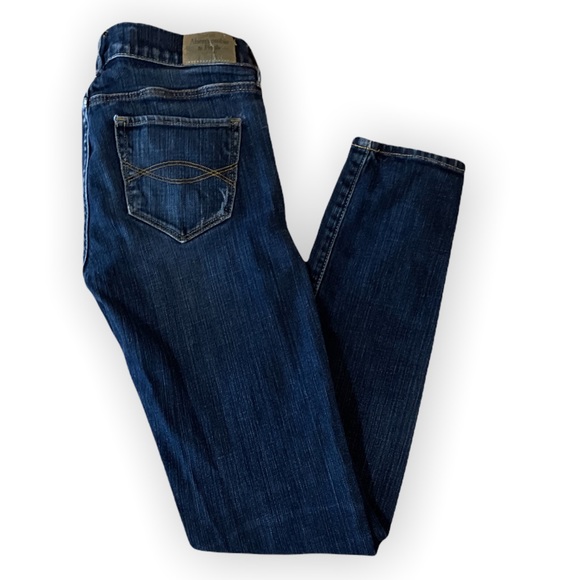 SOLDⓂ️ Abercrombie & Fitch Women’s Perfect Stretch Skinny Jeans Dark Blue 25x31 - Picture 4 of 6